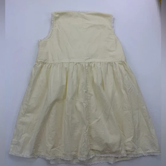 vintage inspired cotton mini dress in butter yellow Small - Picture 8 of 9